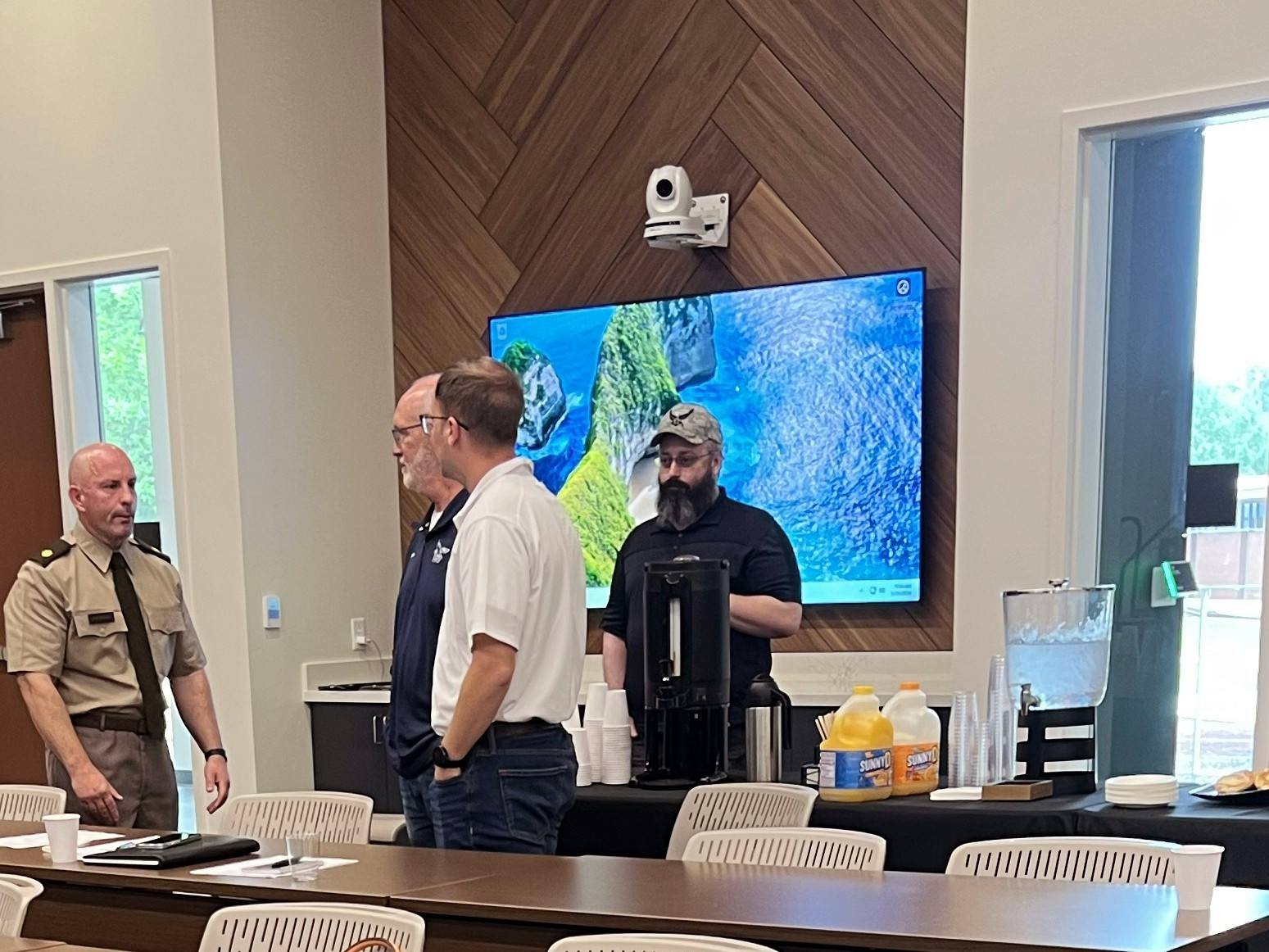 Four participants talking together.